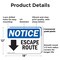 Signmission Escape Route (Down Arrow), 18 in W x Rectangle, Plastic OS-2PACK-NS-P-1218-L-12134 - alternate 3